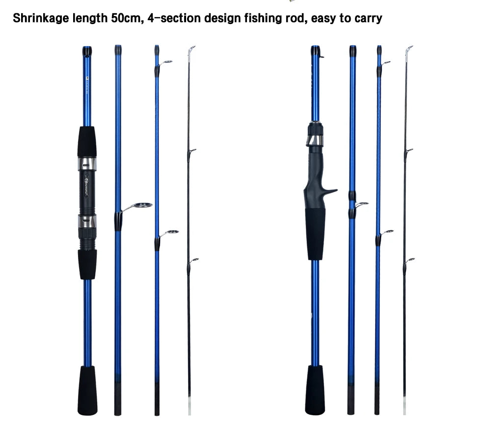 BIUTIFU Baitcasting Spinning Mini Fishing Rod 4/5  Section 1.8/2.1mTravel
